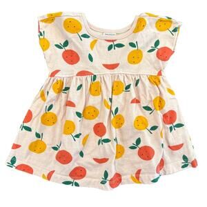 Hanna Andersson Citrus Fruit Dress 6-12M Lemon Orange Print Cotton Baby